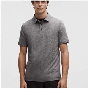 LULULEMON Men's Evolution Polo Shirt Stretch Performance Dark Grey Size Medium